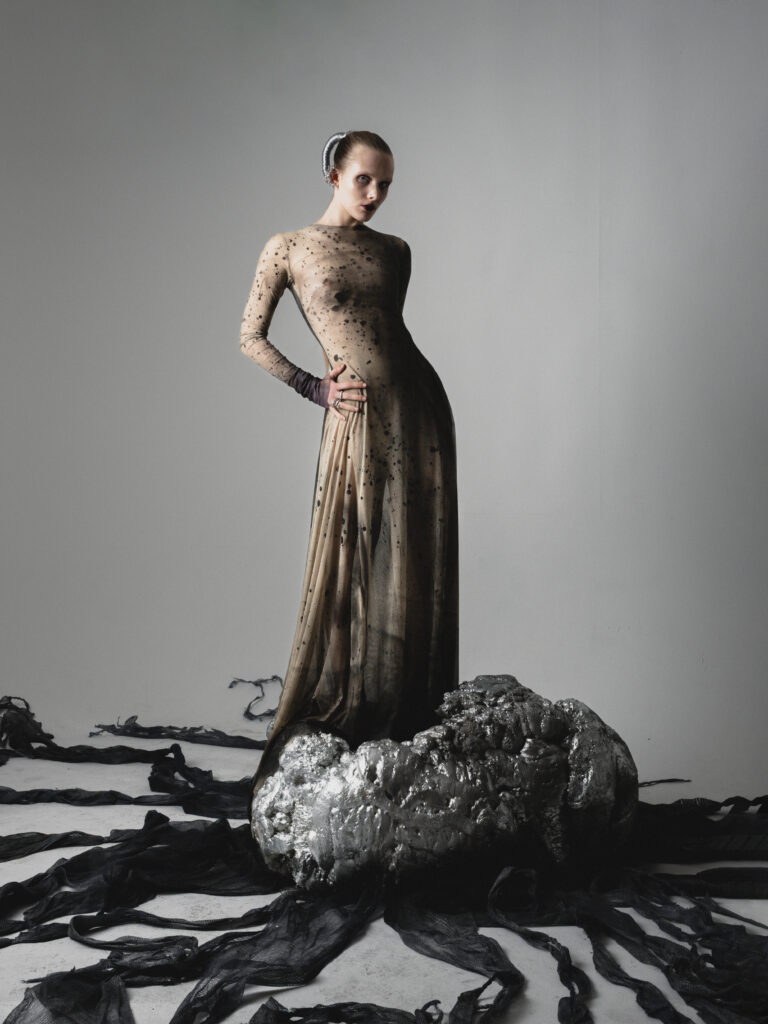 STUDIO NAL SPIRIT MESH DRESS NUDE DRESS